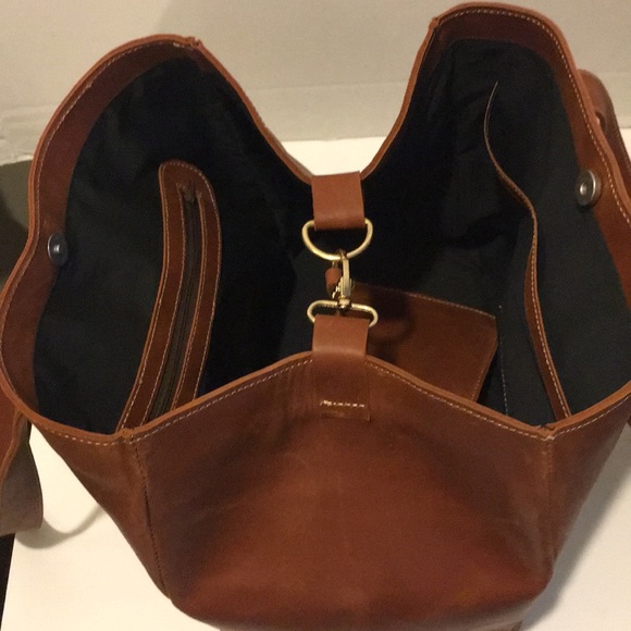 Leather Carry- All tote in Cognac - Picture 10 of 10